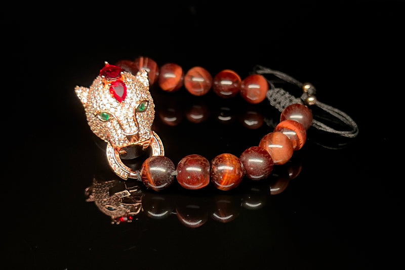 CZ Leopard head with luxurious embellishments