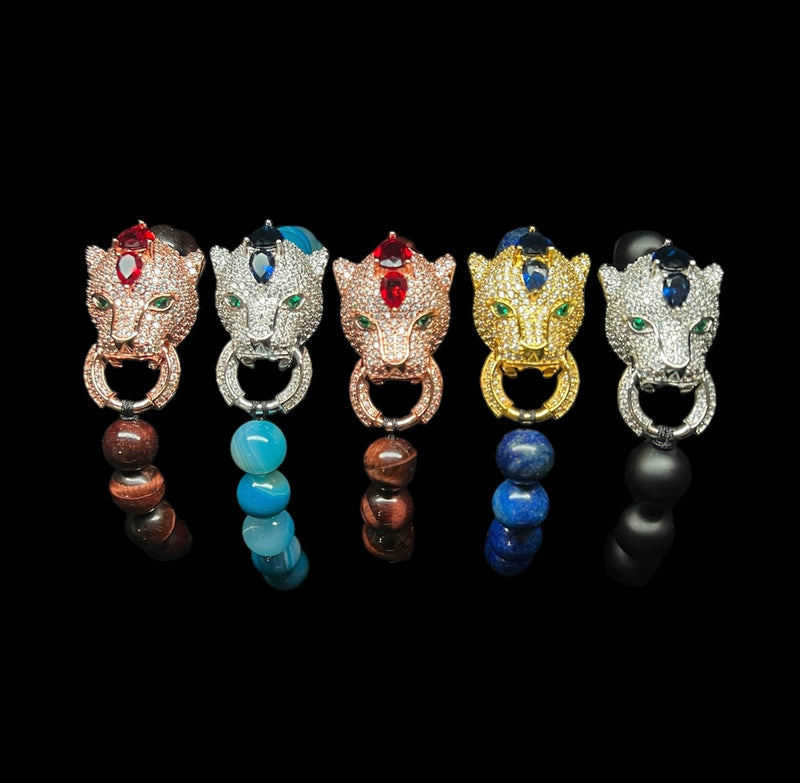 CZ Leopard head with luxurious embellishments