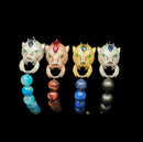 CZ Leopard head with luxurious embellishments